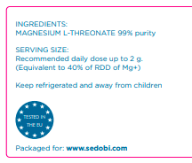 Magnesium L-threonate 99% powder - 100g (0.35€/g)
